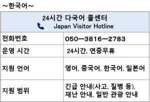 Safety tips by JNTO